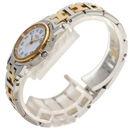 Hermes Watches Quartz Stainless Steel , Ssxgp Gold Clipper Old Buckle White Dial Women