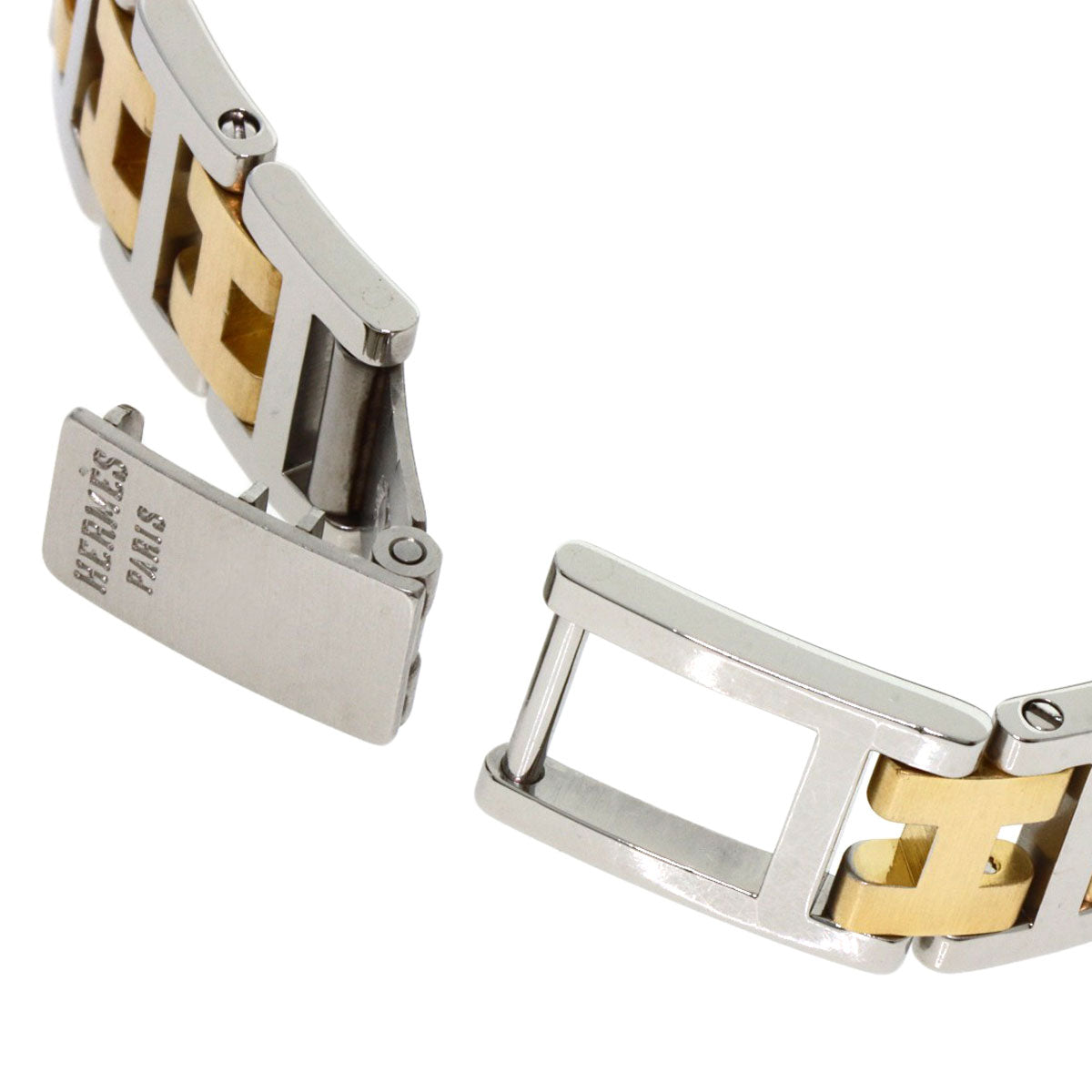 Hermes Watches Quartz Stainless Steel , Ssxgp Gold Clipper Old Buckle White Dial Women