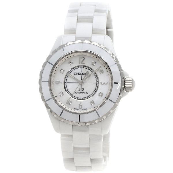 Chanel Watches Mechanical Automatic H3214 Ceramic, Ceramic Silver J12 1.5" 8P Diamond White Shell