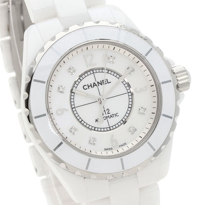 Chanel Watches Mechanical Automatic H3214 Ceramic, Ceramic Silver J12 1.5" 8P Diamond White Shell