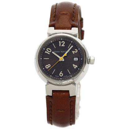 Louis Vuitton Watches Quartz Q1211 Stainless Steel, Leather Silver Tambour Brown Dial Women