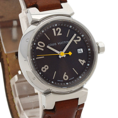 Louis Vuitton Watches Quartz Q1211 Stainless Steel, Leather Silver Tambour Brown Dial Women