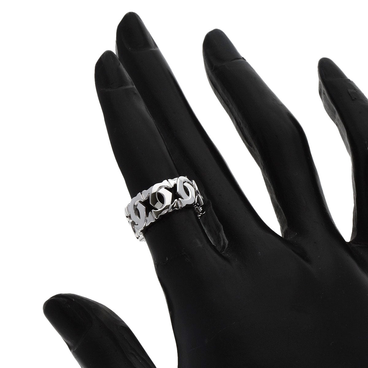 Cartier Ring K18Wg Silver Entrelaces #47