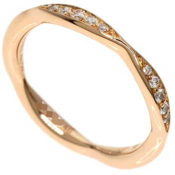 Chanel Ring 18K Pink Gold Gold Camellia Half Eternity Diamond #46