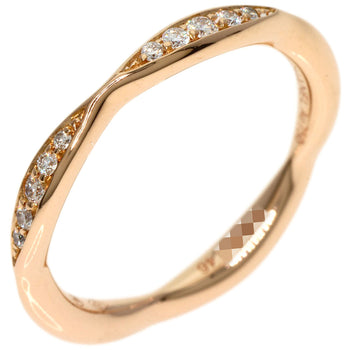 Chanel Ring 18K Pink Gold Gold Camellia Half Eternity Diamond #46