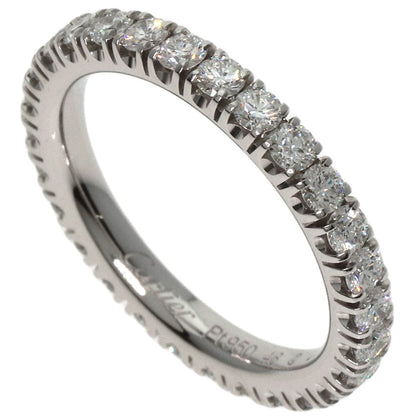 Cartier Ring Pt950 Silver Ethancel Full Eternity Diamond #48 Women