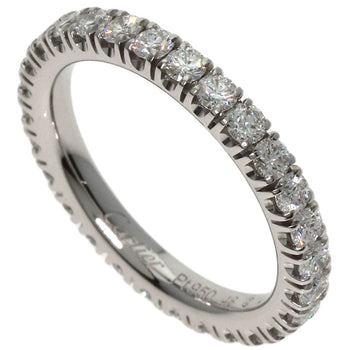 Cartier Ring Pt950 Silver Ethancel Full Eternity Diamond #48 Women
