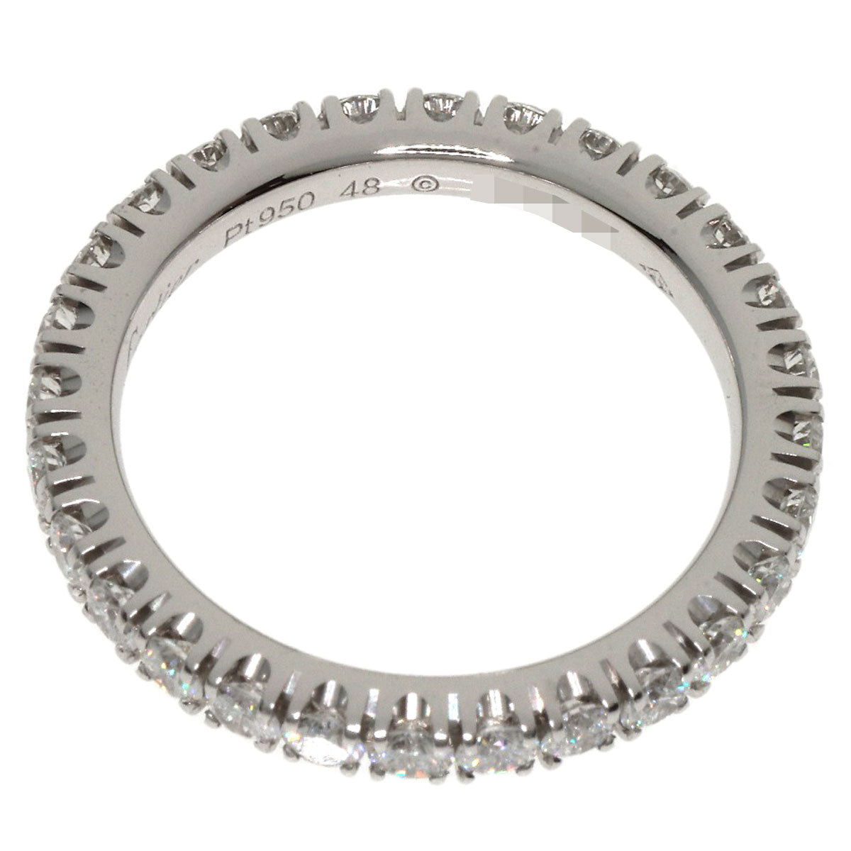 Cartier Ring Pt950 Silver Ethancel Full Eternity Diamond #48 Women