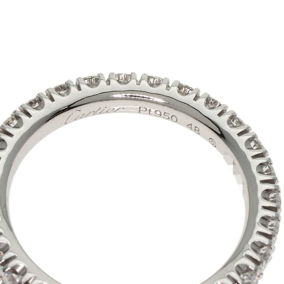 Cartier Ring Pt950 Silver Ethancel Full Eternity Diamond #48 Women