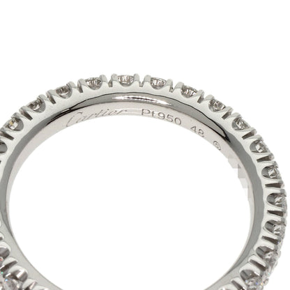 Cartier Ring Pt950 Silver Ethancel Full Eternity Diamond #48 Women