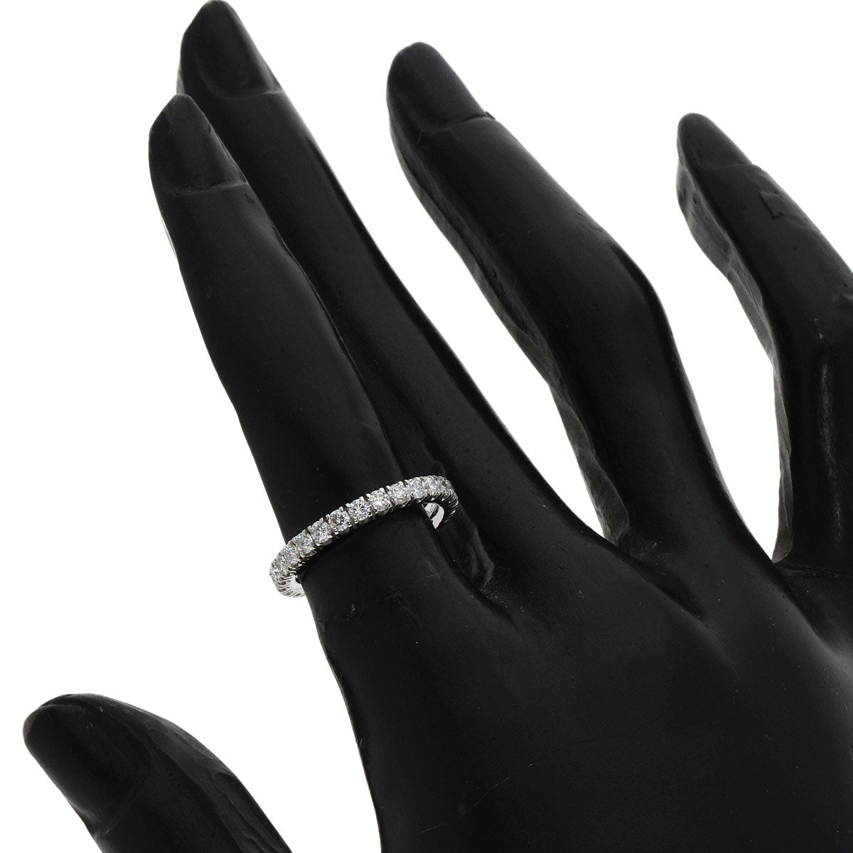 Cartier Ring Pt950 Silver Ethancel Full Eternity Diamond #48 Women