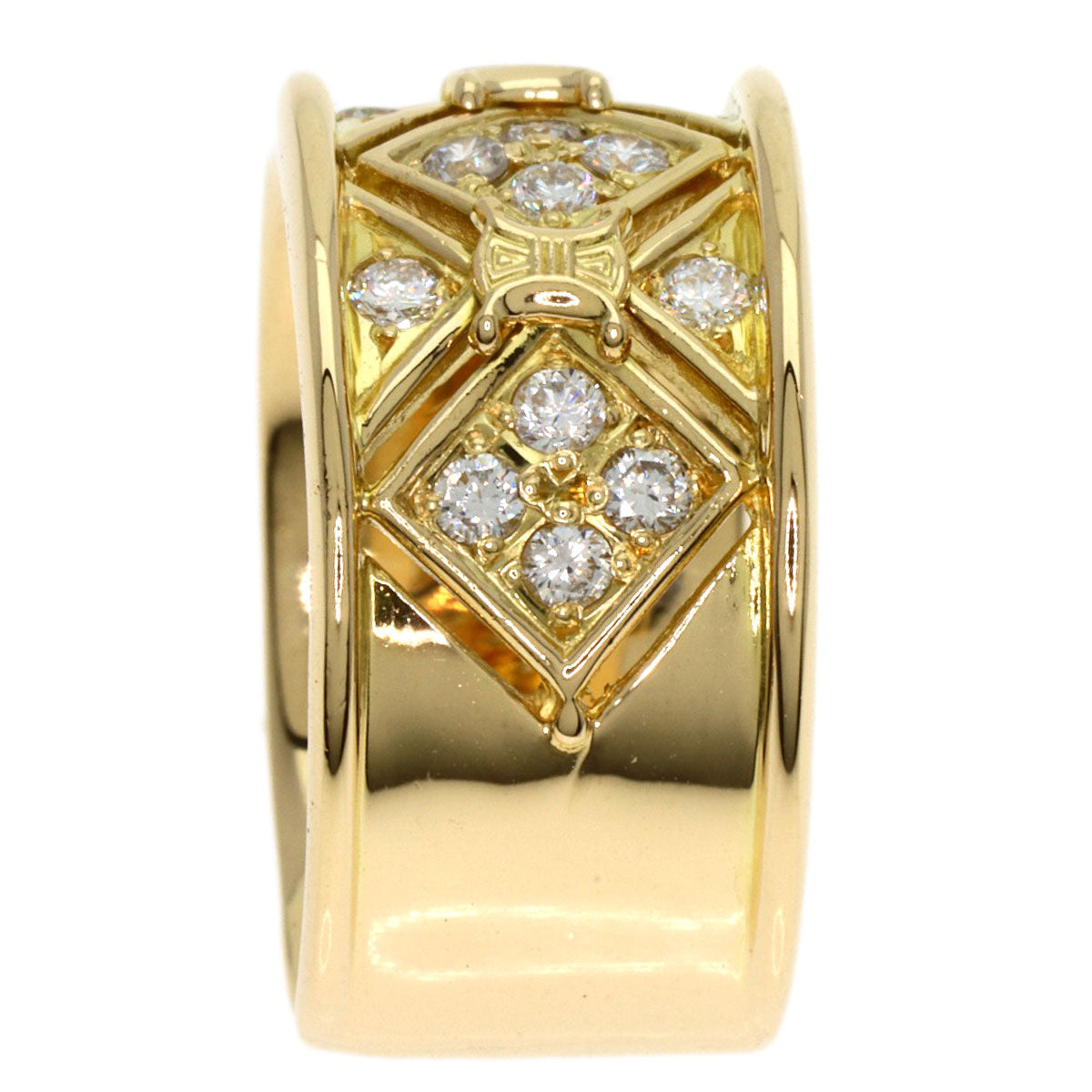 Celine Ring 18K Yellow Gold Gold Logo Diamond