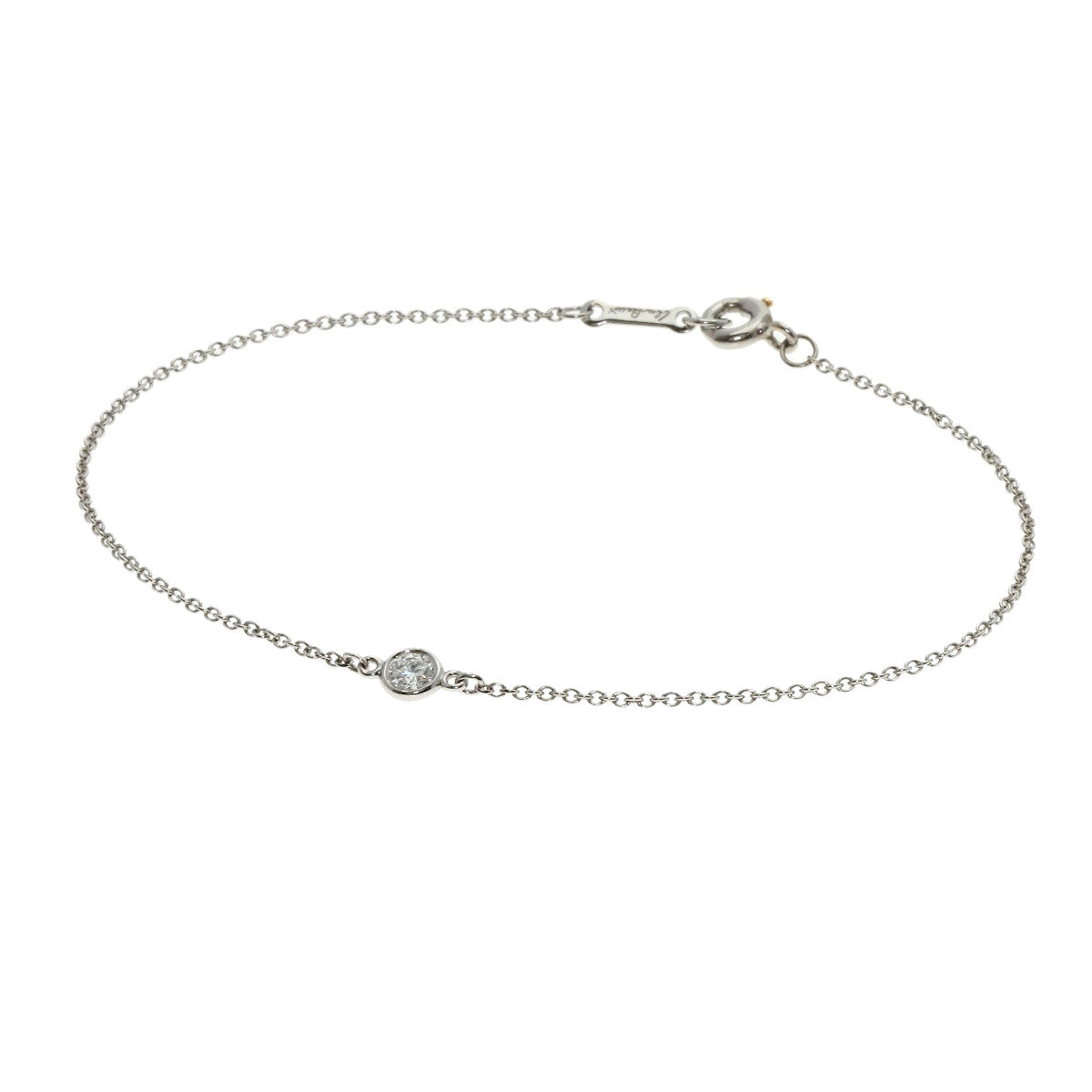 Tiffany&Co. Bracelet Pt950 Silver By The Yard Diamond