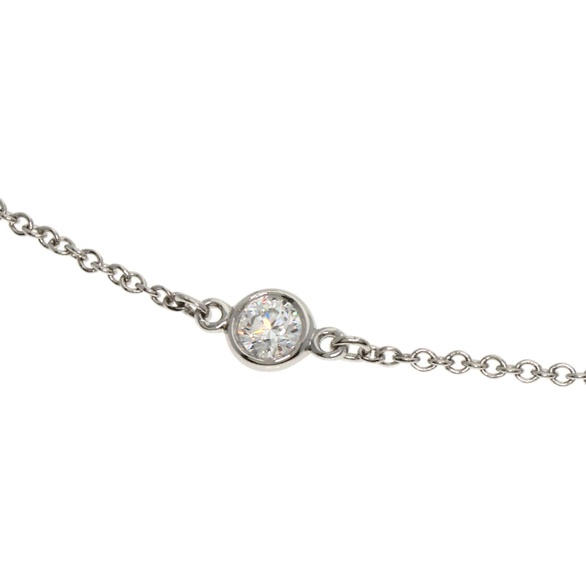 Tiffany&Co. Bracelet Pt950 Silver By The Yard Diamond