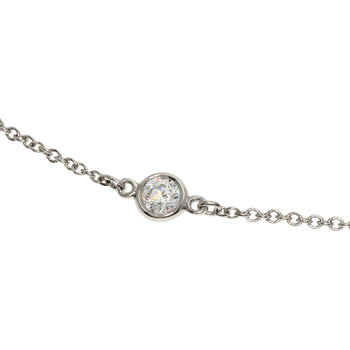 Tiffany&Co. Bracelet Pt950 Silver By The Yard Diamond