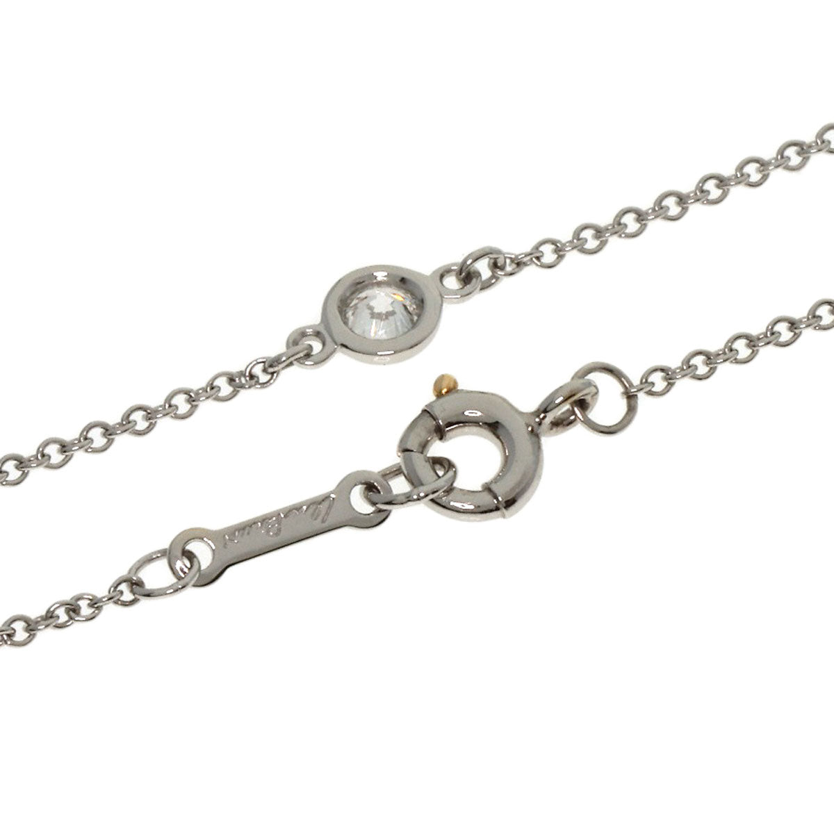 Tiffany&Co. Bracelet Pt950 Silver By The Yard Diamond