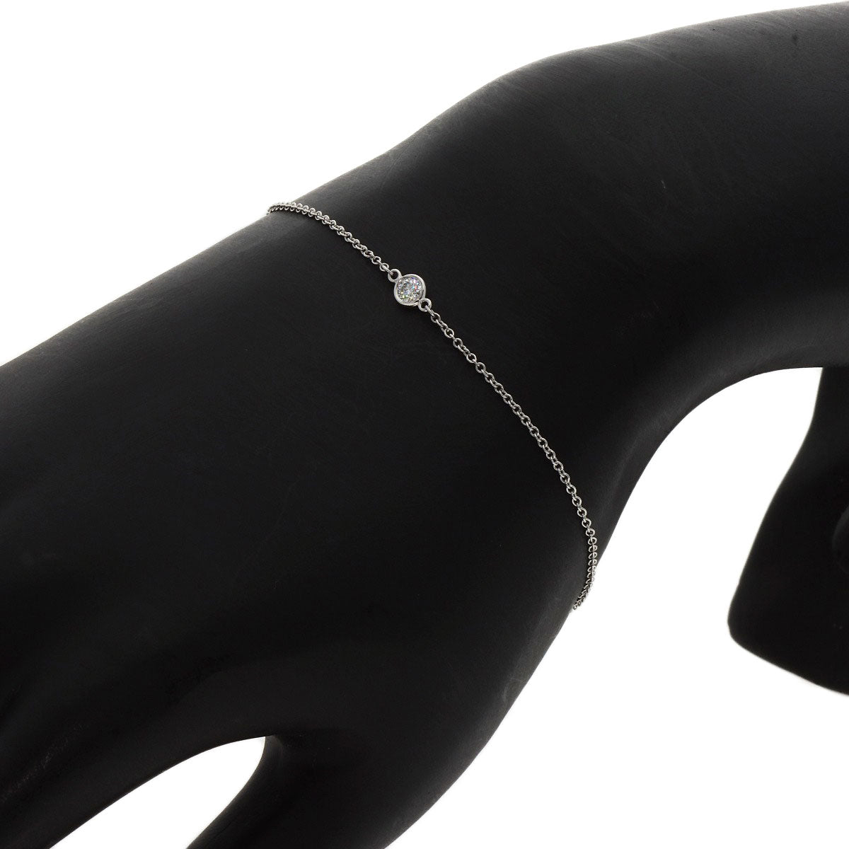 Tiffany&Co. Bracelet Pt950 Silver By The Yard Diamond