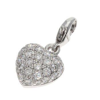 Cartier Pendant Top K18Wg Silver Heart Charm Pav Diamond