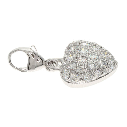 Cartier Pendant Top K18Wg Silver Heart Charm Pav Diamond