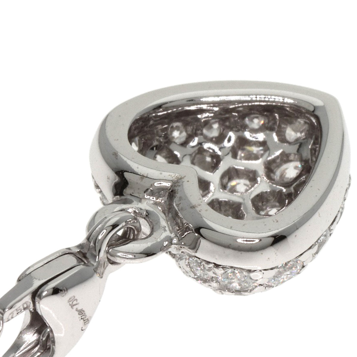 Cartier Pendant Top K18Wg Silver Heart Charm Pav Diamond