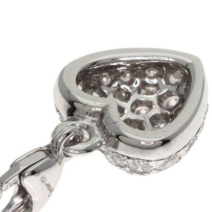 Cartier Pendant Top K18Wg Silver Heart Charm Pav Diamond