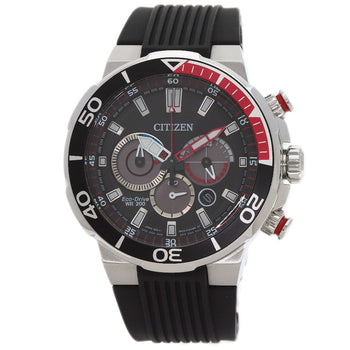 Citizen Watches Eco Drive B620-S099790 Stainless Steel, Rubber Silver Eco Drive Diver Black Dial