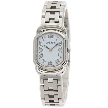 Hermes Watches Quartz Ar1.210 Stainless Steel , Stainless Steel Silver Arceau New Buckle White Dial