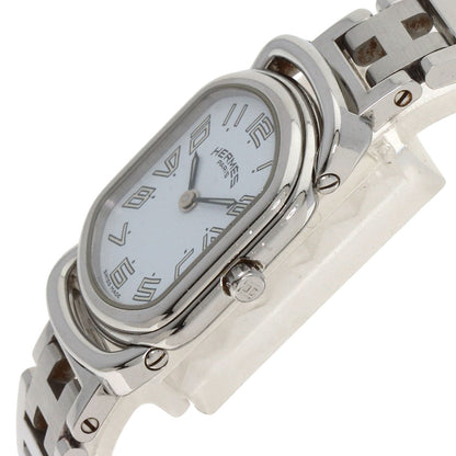 Hermes Watches Quartz Ar1.210 Stainless Steel , Stainless Steel Silver Arceau New Buckle White Dial