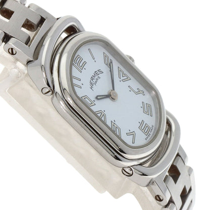Hermes Watches Quartz Ar1.210 Stainless Steel , Stainless Steel Silver Arceau New Buckle White Dial
