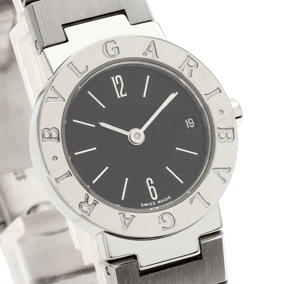Bvlgari Watches Quartz Bb23Ssd Stainless Steel , Stainless Steel Silver Bulgari Bulgari Black Dial