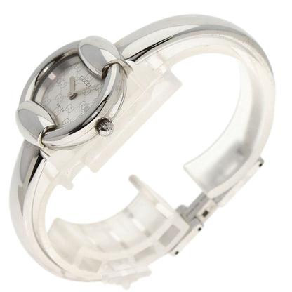 Gucci Watches Quartz 1400L Stainless Steel , Stainless Steel Silver Round Face Silver Dial Women