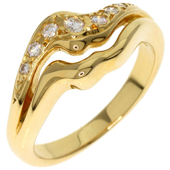 Mikimoto Ring 18K Yellow Gold Gold Diamond Women