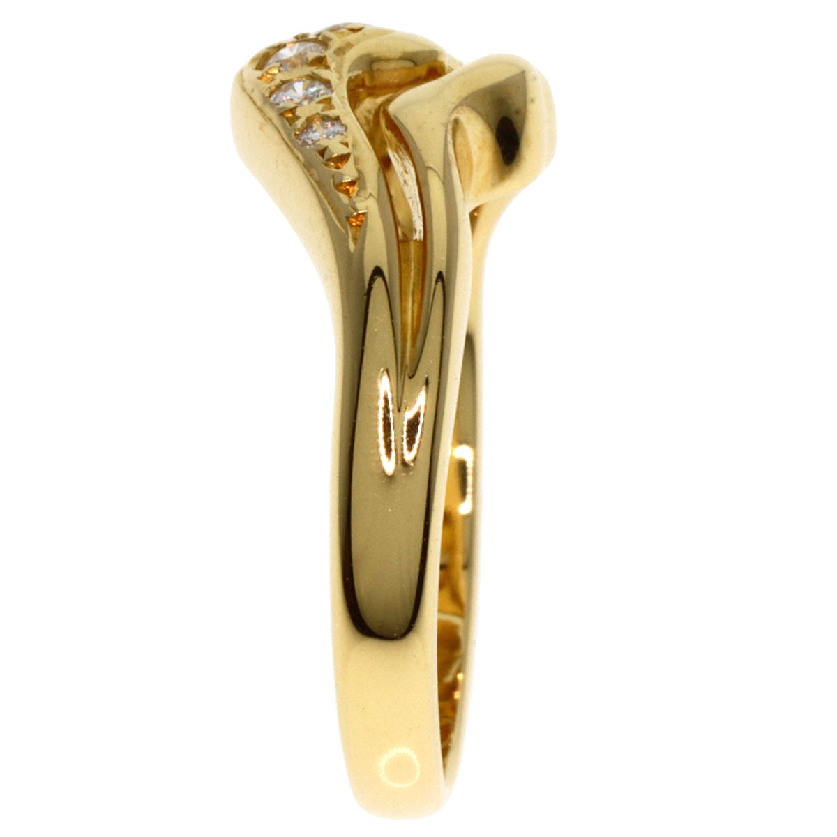 Mikimoto Ring 18K Yellow Gold Gold Diamond Women