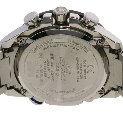 Casio Watches Tough Solar Eqb-051 Stainless Steel , Stainless Steel Silver Edifice Black Dial Mens