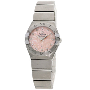 Omega Watches Quartz 123.10.24.60.57.002 Stainless Steel , Stainless Steel Silver Constellation