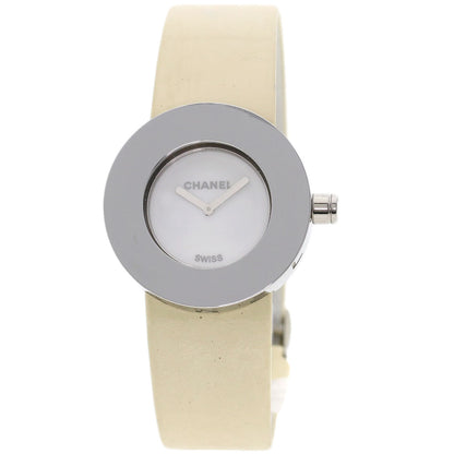 Chanel Watches Quartz H0579 Stainless Steel, Leather Silver La Ronde White Dial Women