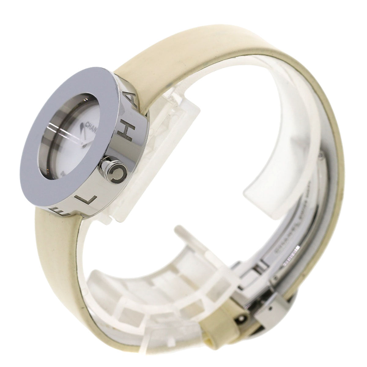 Chanel Watches Quartz H0579 Stainless Steel, Leather Silver La Ronde White Dial Women