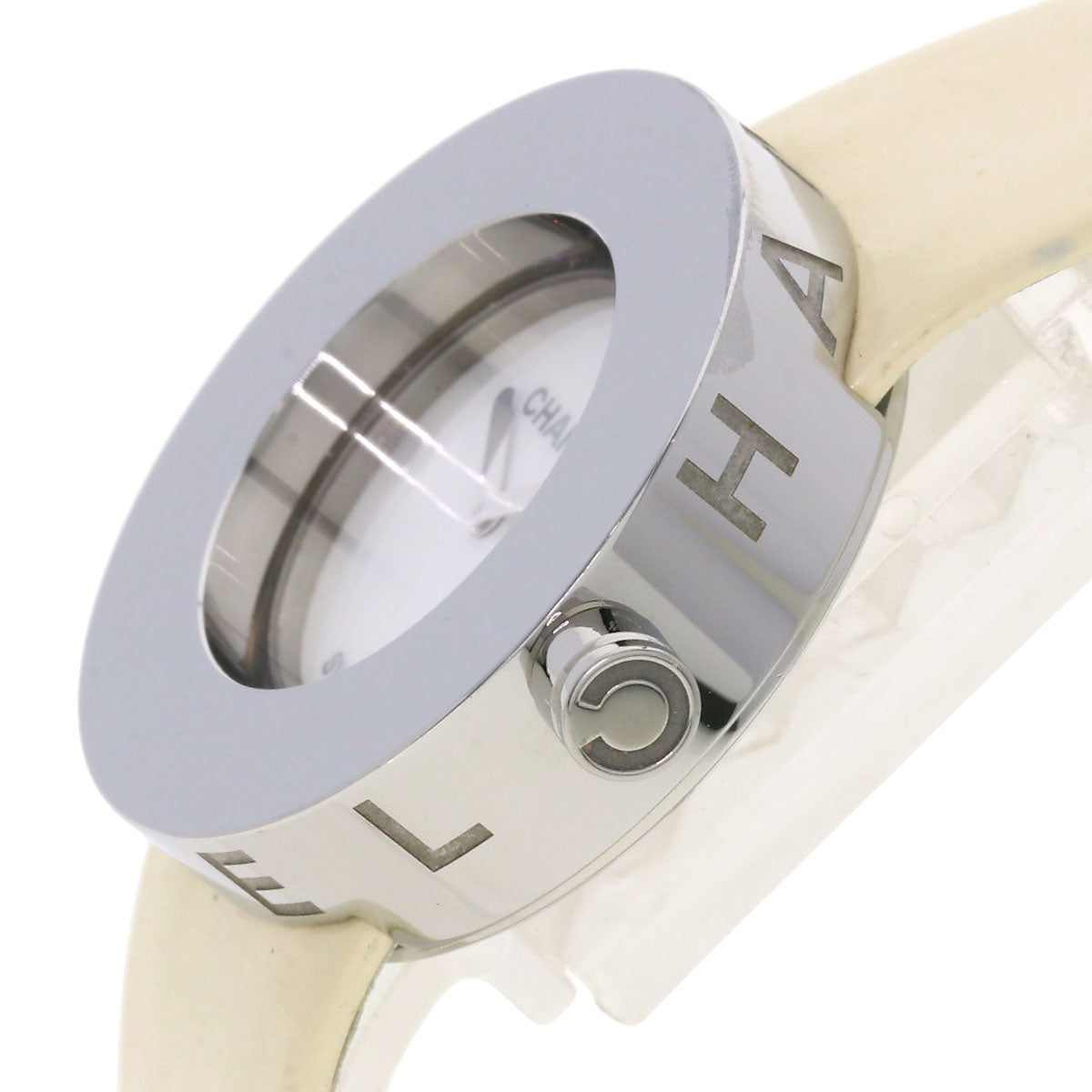 Chanel Watches Quartz H0579 Stainless Steel, Leather Silver La Ronde White Dial Women
