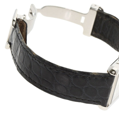 Cartier Watches Quartz W1018255 Stainless Steel, Leather Silver Tank Solo Sm Silver Dial Women