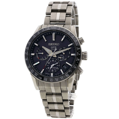 Seiko Watches Solar Powered Sbxc003 5X53-0Ab0 Titanium Ceramic , Titanium Silver Astron Black Dial