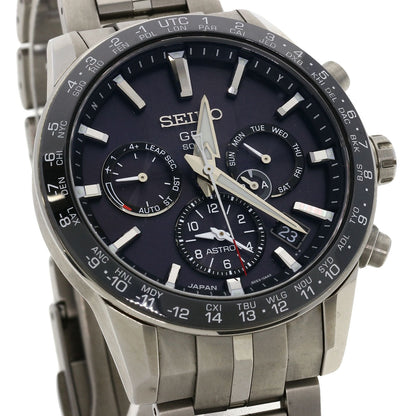 Seiko Watches Solar Powered Sbxc003 5X53-0Ab0 Titanium Ceramic , Titanium Silver Astron Black Dial