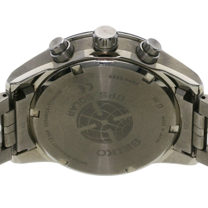 Seiko Watches Solar Powered Sbxc003 5X53-0Ab0 Titanium Ceramic , Titanium Silver Astron Black Dial