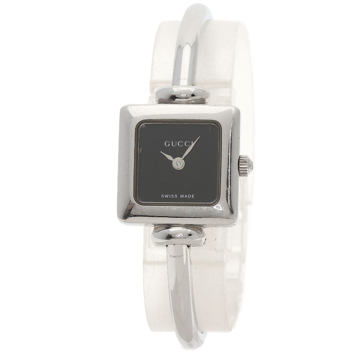 Gucci Watches Quartz Stainless Steel , Stainless Steel Silver 1900L Black Dial Women