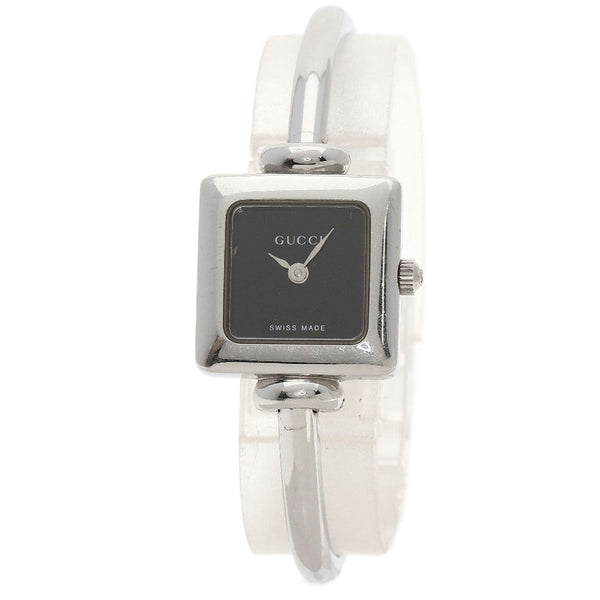 Gucci Watches Quartz Stainless Steel , Stainless Steel Silver 1900L Black Dial Women