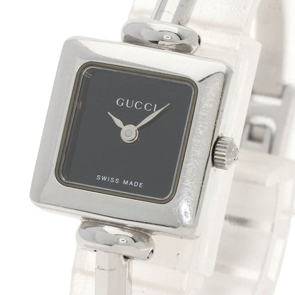 Gucci Watches Quartz Stainless Steel , Stainless Steel Silver 1900L Black Dial Women