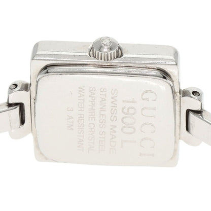 Gucci Watches Quartz Stainless Steel , Stainless Steel Silver 1900L Black Dial Women