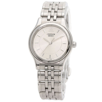 Seiko Watches Quartz 4J85-0A20 Stainless Steel , Stainless Steel Silver Credor Silver Dial Women