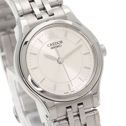 Seiko Watches Quartz 4J85-0A20 Stainless Steel , Stainless Steel Silver Credor Silver Dial Women