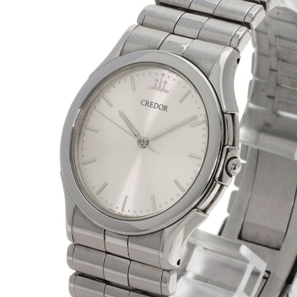 Seiko Watches Quartz Gclc009 9581-6020 Stainless Steel , Stainless Steel Silver Credor Silver Dial