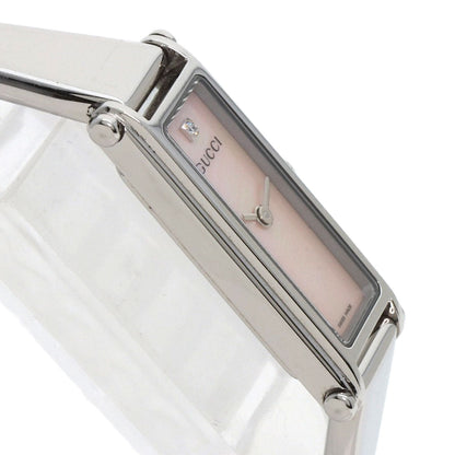 Gucci Watches Quartz 1500L Stainless Steel , Stainless Steel Silver Square Face 1P Diamond Bangle